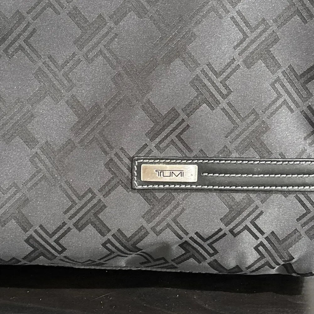 TUMI Black T Monogram Jacquard Nylon Canvas Laptop Briefcase Bag **MISSING STRAP